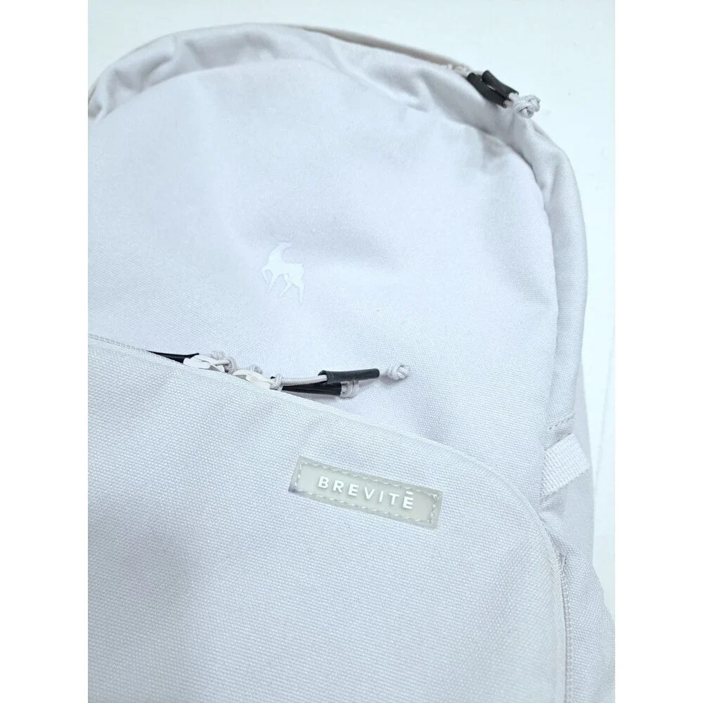 Brevite Backpack Laptop Compartment School Book Bag White